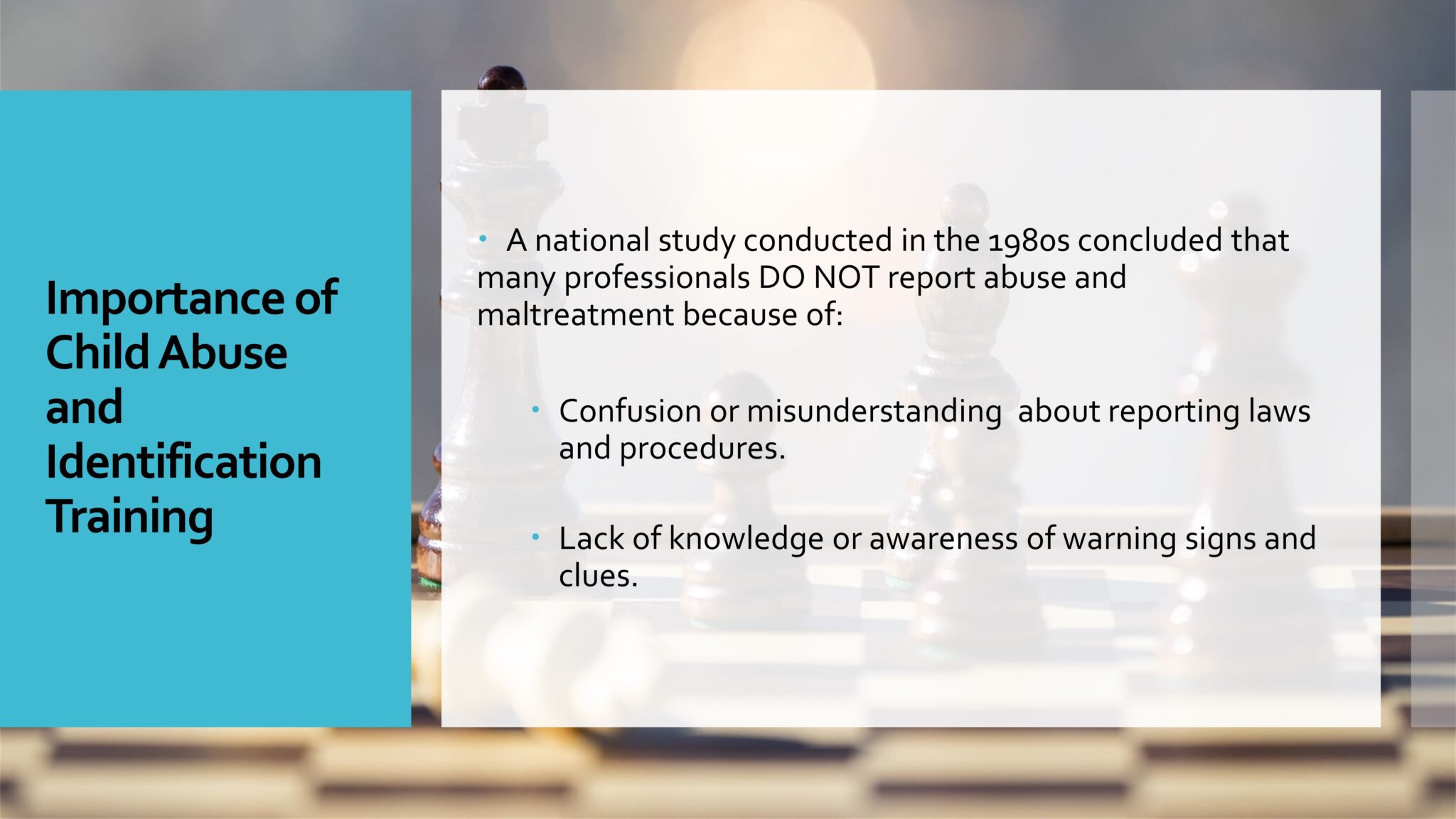 Module 1 – Importance of Child Abuse and Identification Training and ...